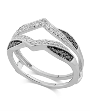 image of Black & White Diamond Enhancer Ring Guard (1/3 ct. t.w.) in 14K White Gold
