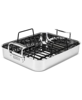 3-Ply Stainless Steel Roasting Pan with Nonstick Rack