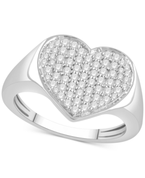 image of Diamond Heart Cluster Ring (1/2 ct. t.w.) in 10k White Gold
