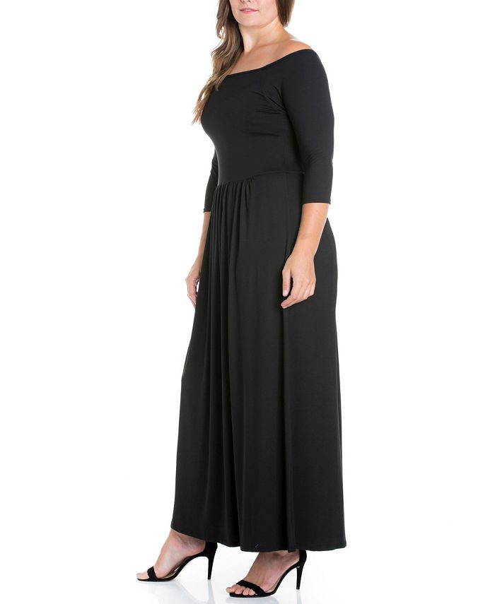 24seven Comfort Apparel Women's Plus Size Off Shoulder Maxi Dress - Macy's