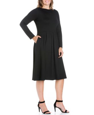 Women's Plus Size Fit and Flare Midi Dress