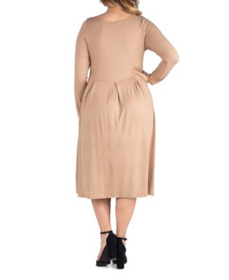 Women's Plus Size Fit and Flare Midi Dress