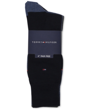 Tommy Hilfiger Men's 4-Pack Bonus Heel-Toe Dress Socks