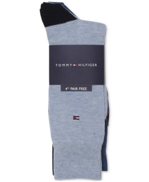 Tommy Hilfiger Men's 4-Pack Bonus Heel-Toe Dress Socks