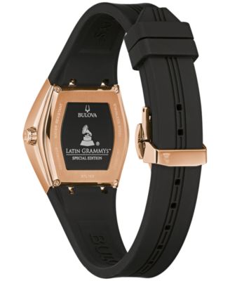 Women's Latin Grammy Black Silicone Strap Watch 30.5mm
