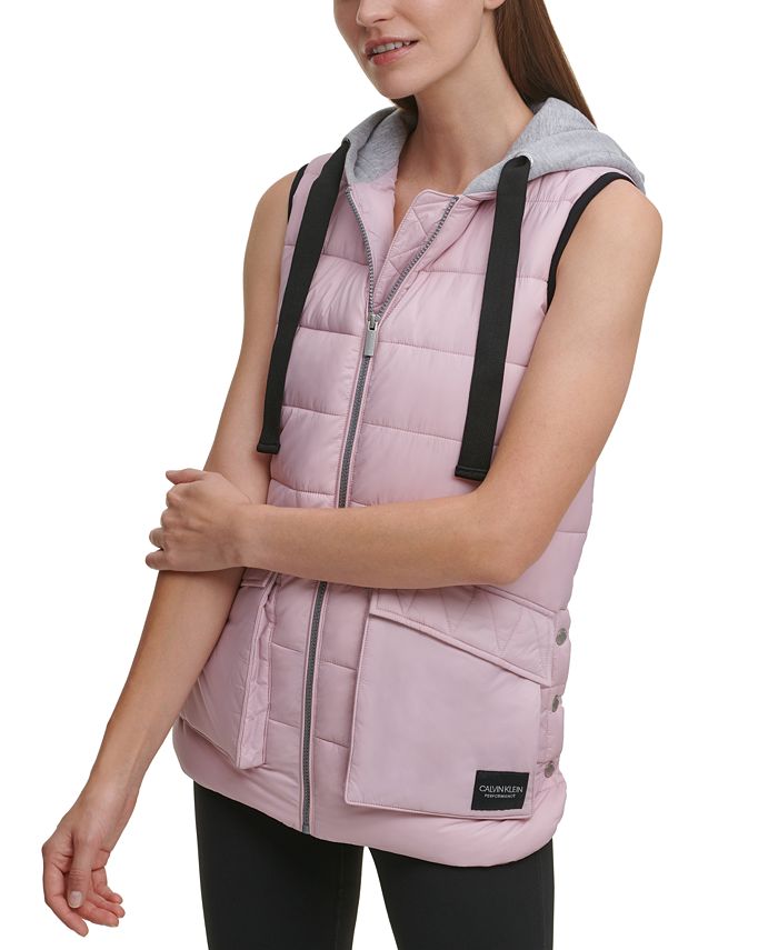 Calvin Klein Cargo Pocket Hooded Puffer Vest & Reviews - Jackets & Blazers  - Women - Macy's