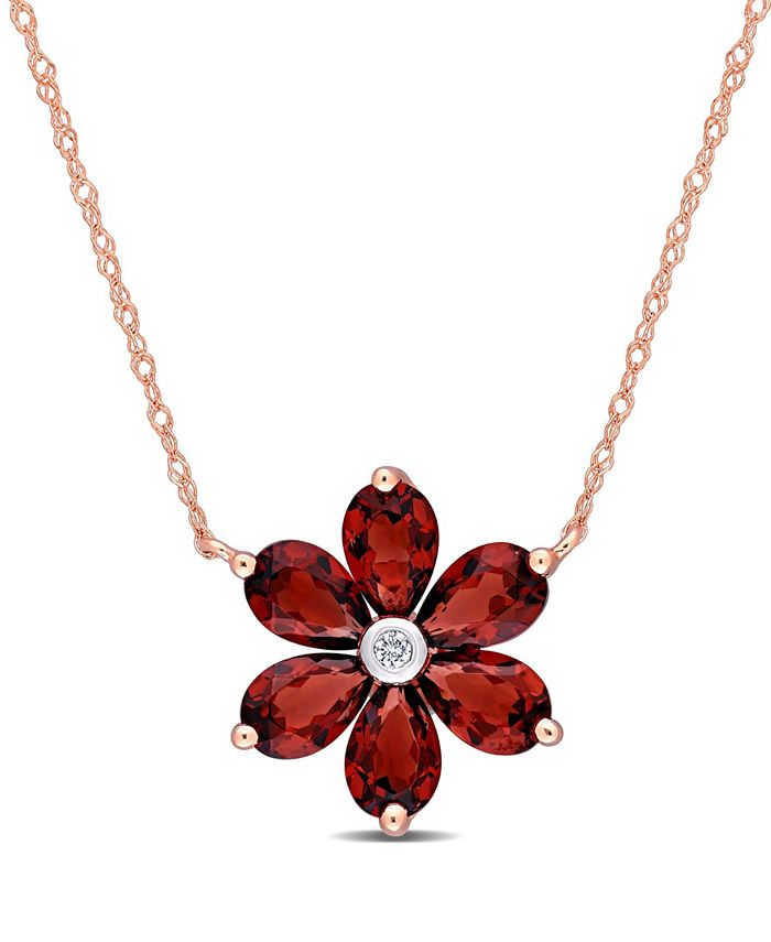 Macy s Morganite and Diamond Accent Floral Necklace Macy s