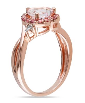Morganite Pink Tourmaline and Diamond Accent Heart Ring