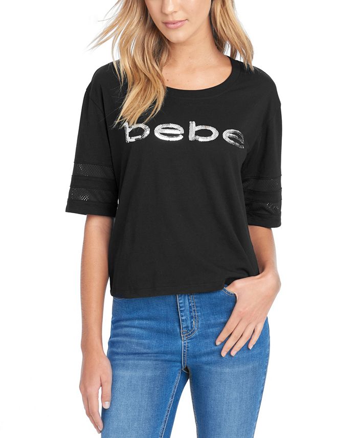 bebe Sport Women's Sequin Boxy T-shirt (67% Off) -- Comparable Value $39 -  Macy's