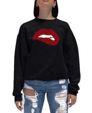 Women's Word Art Crewneck Savage Lips Sweatshirt