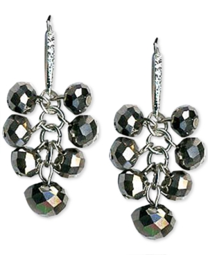 image of Style & Co Silver-Tone Beaded Shaky Drop Earrings, Created for Macy-s