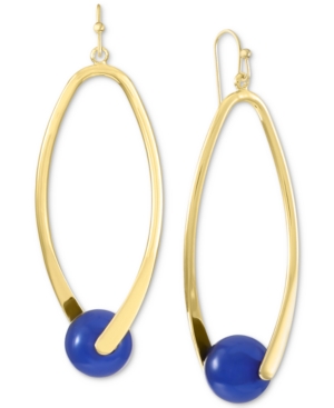 image of Alfani Gold-Tone Single Bead Open Drop Earrings, Created for Macy-s