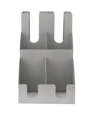 Mind Reader 6 Compartment Holder Multi-Level Organizer for Condiments Stacked Hot or Cold Disposable Cups Lids Utensils Straws