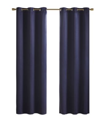 Photo 1 of SunSmart 2 Piece Taren Solid Blackout Triple Weave Grommet Top Curtain Panel Pair, 42" W x 95" L