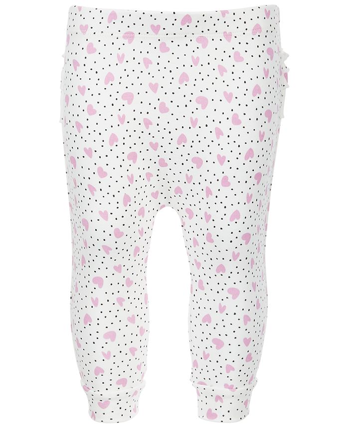 First Impressions Baby Girls Heart Dots Ruffled Jogger Pants, Created for Macy's Macy's