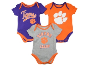 Outerstuff Baby 3-Pk Clemson Tigers Champ Cotton Bodysuits