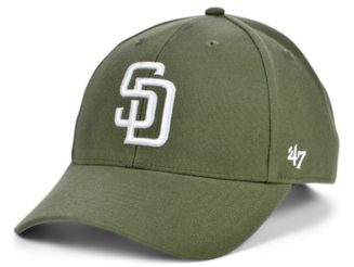47 Brand San Diego Padres Olive White CLEAN UP Cap - Macy's