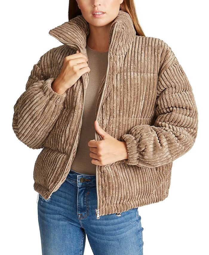 Fluffy corduroy outlet puffer coat