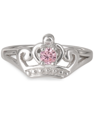 Disney Pink Cubic Zirconia Princess Tiara Ring in Sterling Silver
