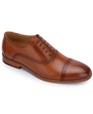 image of Kenneth Cole Reaction Men-s Booker Faux-Leather Lace-Up Oxford Dress Shoes Men-s Shoes