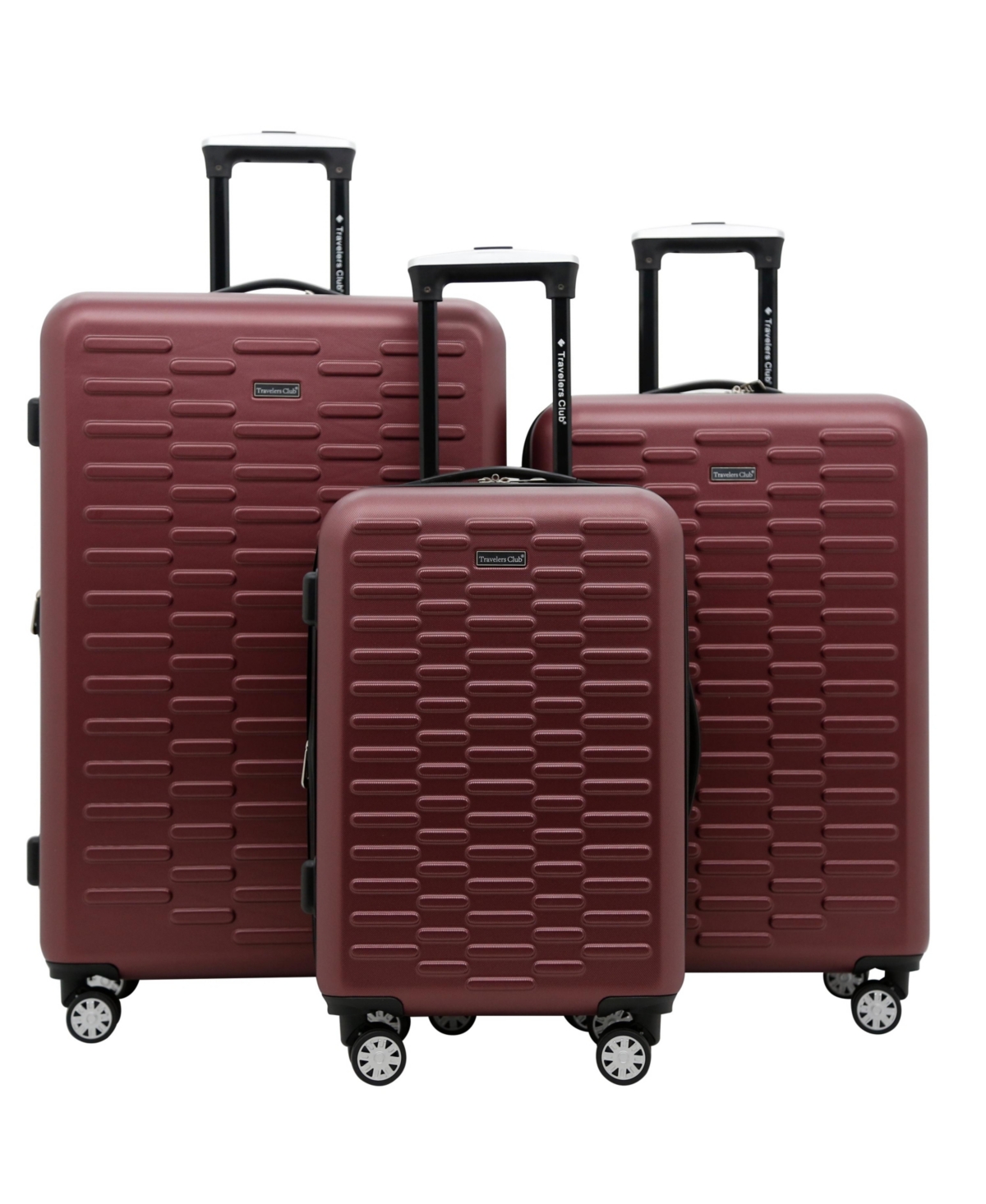 Travelers Club 3-Pc. Shannon Spinner Expandable Luggage Set - Burgundy