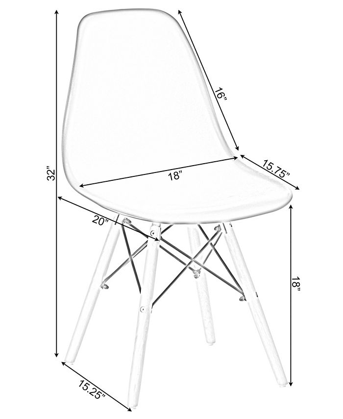 Bold Tones MidCentury Modern Style Plastic Shell Dining Chair with