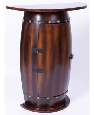 Aazon.co: Vintiquewise Rustic Lockable Barrel Shaped Wine Bar Cabinet