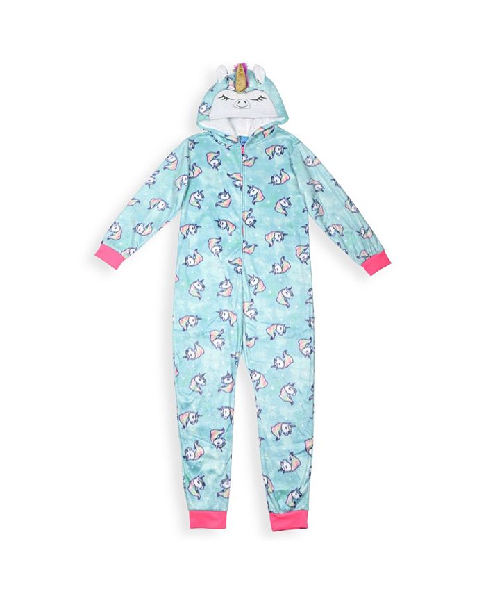 Sleep On It Big Girls Minky Fleece Unicorn Print Onesie with Novelty Hood & Reviews - Pajamas Kids - Macy's