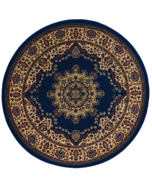 Km Home Closeout!  Umbria 1191 5'3" X 5'3" Round Rug In Blue