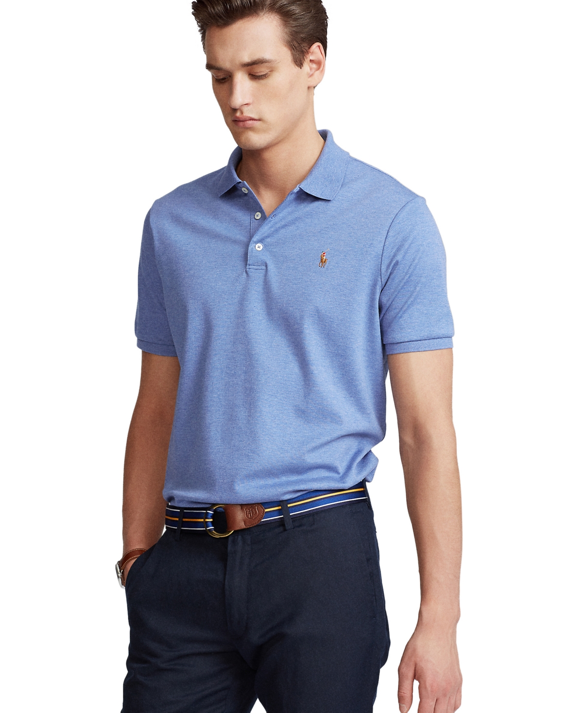 Polo Ralph Lauren Men's Classic Fit Soft Cotton Polo - Faded Royal Heather