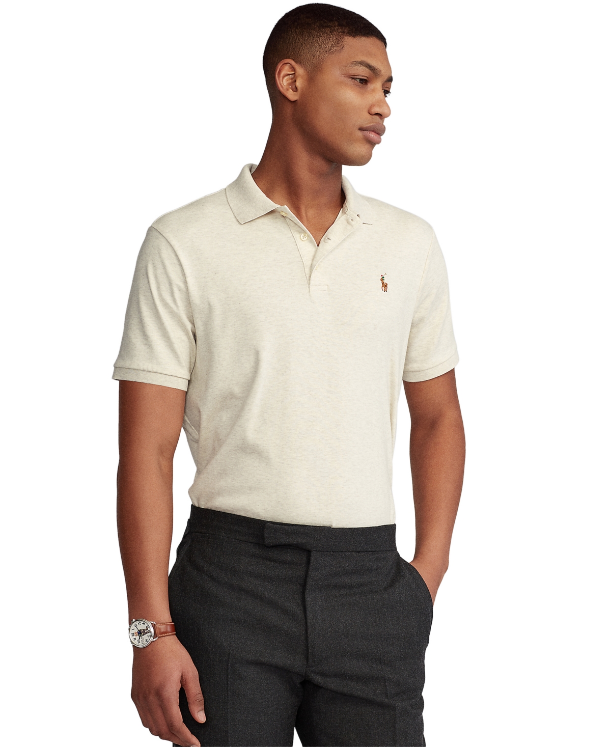 Polo Ralph Lauren Men's Classic Fit Soft Cotton Polo - American Heather Cream