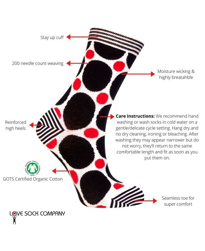 Love Sock Company 3 Pack Women's Socks Bundle with Polka Dots and Stars