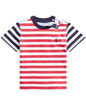 image of Ralph Lauren Baby Boys Striped Cotton Jersey Tee