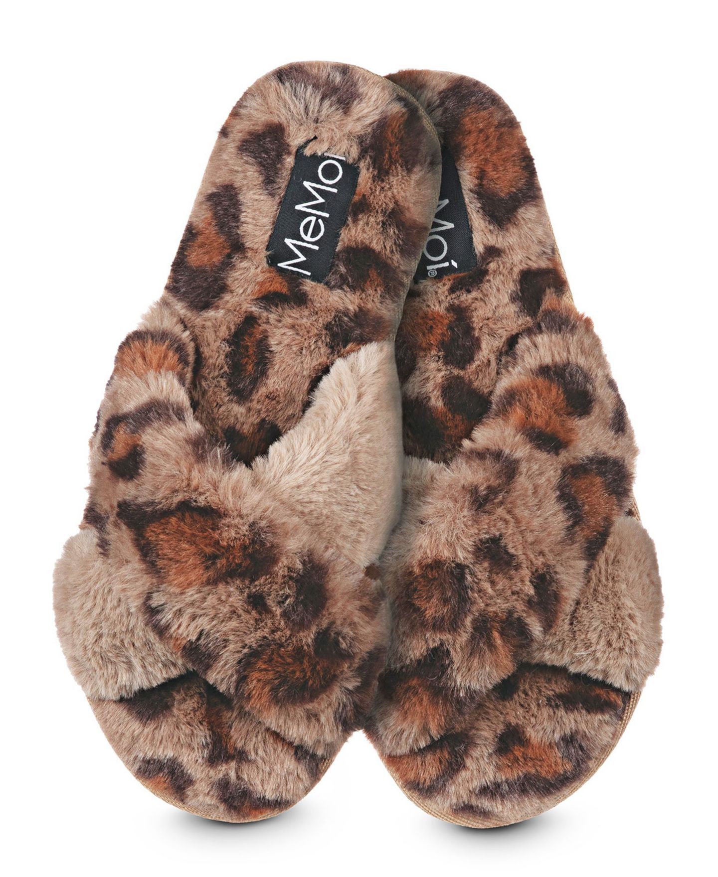 Женские тапочки MeMoi Cheetah Plush Slippers, цвет: Серо-коричневый — фото 1