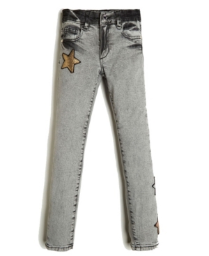 image of Big Girl-s Stretch Comfort Denim 5 Pocket Jean with Star Appliques