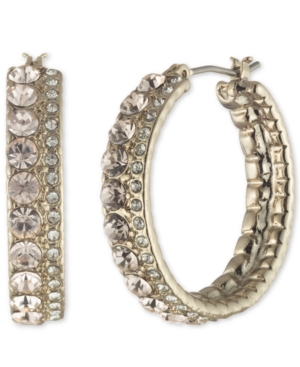image of Givenchy Double Pave Medium Hoop Earrings, 1.16