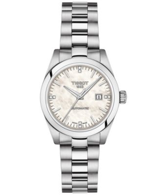 Women's Swiss Automatic T-My Lady Diamond Accent Stainless Steel Bracelet Watch 29mm Gift Set
