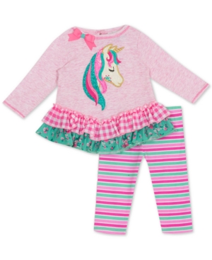 Rare Editions Baby Girls 2-Pc Unicorn Tunic & Leggings Set