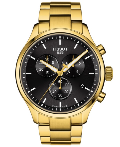 Tissot Men's Swiss Chronograph Chrono XL Classic Gold-Tone Stainless Steel Bracelet Watch 45mm