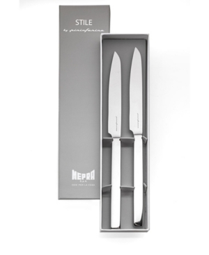 Mepra Gift Box Steak Knives Flatware Set, Set Of 2 In Silver-tone