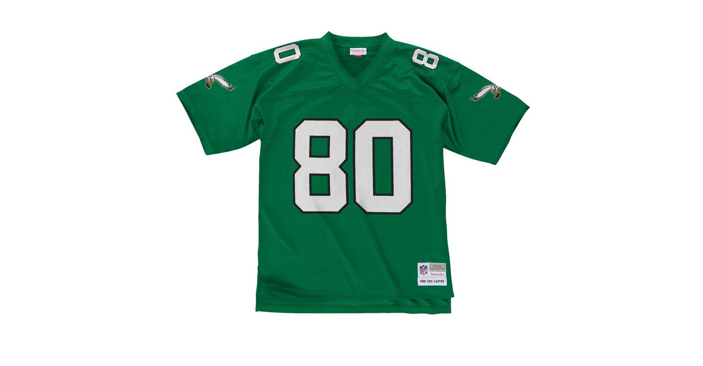 Мужской топ Mitchell & Ness Cris Carter Kelly Green Philadelphia Eagles Legacy Replica Jersey — фото 2