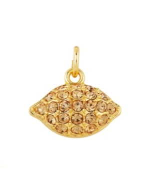 image of Gold Flash-Plated Crystal Lemon Charm