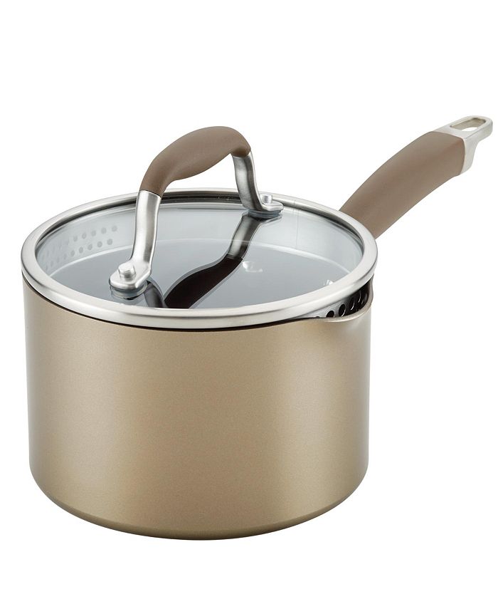 2 Qt. Stainless Pour Saucepan with Straining Cover