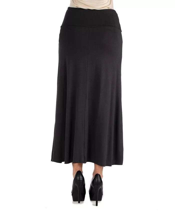 Women's Elastic Waist Maxi Skirt - thumbnail 4