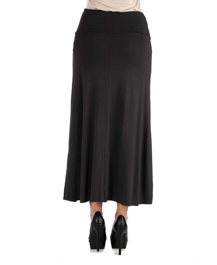 24seven Comfort Apparel Women's Elastic Waist Maxi Skirt - Macy's