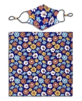 ConStruct x Best Friends Unisex Flower Curved Mask and Bandana Set - Navy