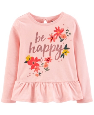 Carter's Baby Girls Be Happy Peplum Jersey Tee
