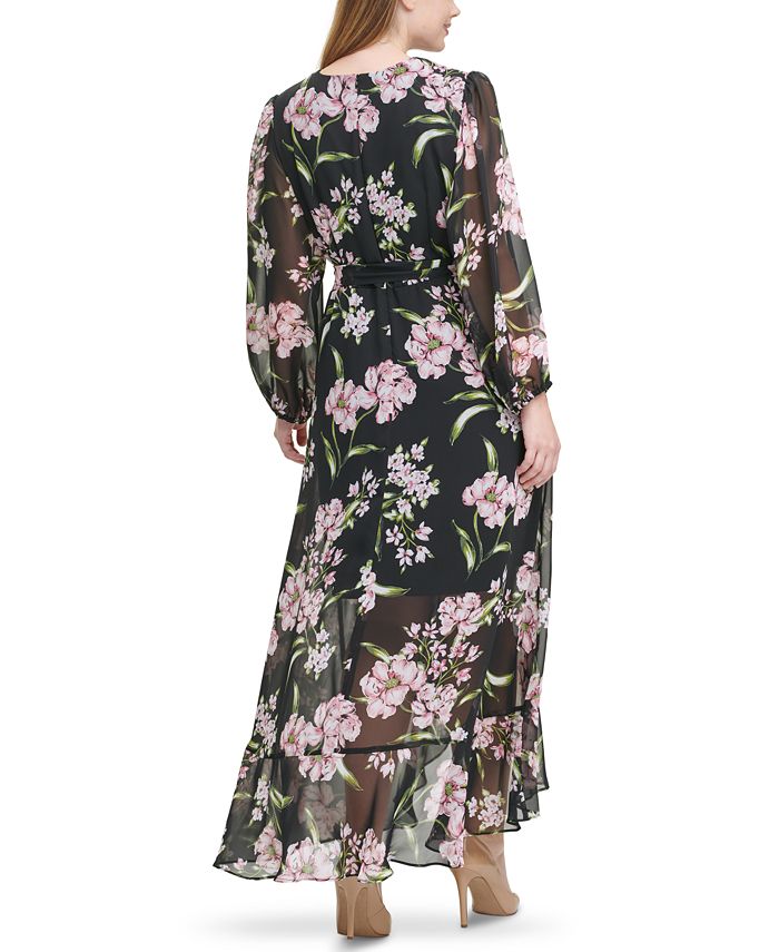 Jessica Howard Plus Size Floral Chiffon Maxi Dress - Macy's