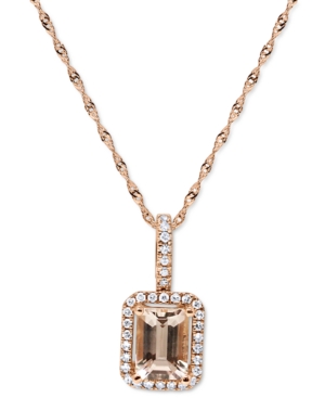 image of Morganite (7/8 ct. t.w.) & Diamond (1/4 ct. t.w.) 18