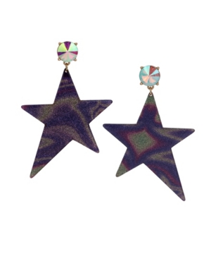 image of Betsey Johnson Celestial Star Galaxy Statement Earrings